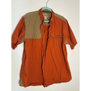 Game Guard Mens XL Burnt Orange Short Sleeve Shooting Hunting Shirt Cotton Tan